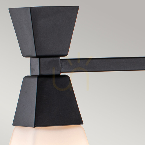 Check Bowtie 3 Light Wall Light – Matte Black Elstead