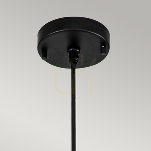 Etoile Medium Pendant - 1 Light - Matte Black and Gold Leaf Elstead small 1