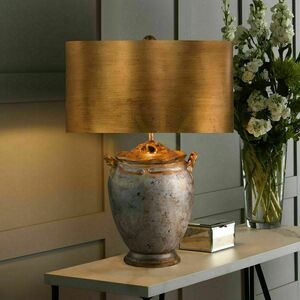 Elstead Flambeau Jackson table lamp, antiqued silver and gold, 1×E27 small 4