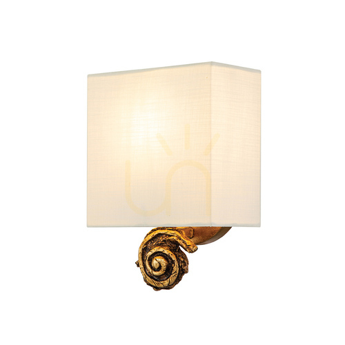 Check Small wall lamp Swirl - 1 light source - Gold petals Elstead