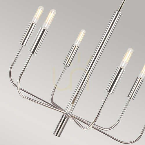 Check Brianna chandelier - 6 light sources - Polished nickel Elstead