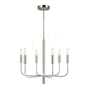 Brianna chandelier - 6 light sources - Polished nickel Elstead 0 Brianna chandelier - 6 light sources - Polished nickel Elstead small 0