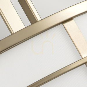 Fusion 3-light semi-flush ceiling light E27 – painted natural brass, opal glass – Feiss / Elstead small 3