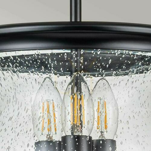 Check Pickering Lane Semi-Flush Ceiling Light - 3 lights - Black Elstead