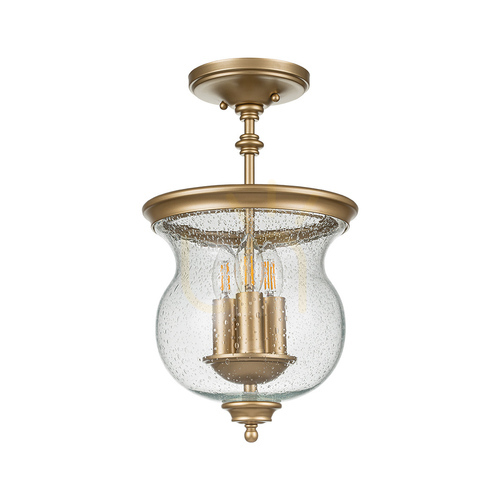 Check Pickering Lane semi-flame - 3 light sources - Natural brass Elstead