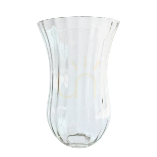 Check Cambridge glass shade - clear, fluted Elstead