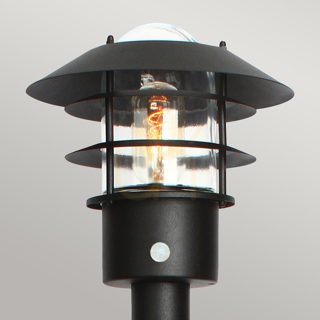 View Helsingor PIR sensor garden pillar - 1 light source - Black Elstead Helsingor PIR sensor garden pillar - 1 light source - Black Elstead