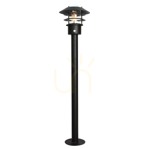 Check Helsingor PIR sensor garden pillar - 1 light source - Black Elstead