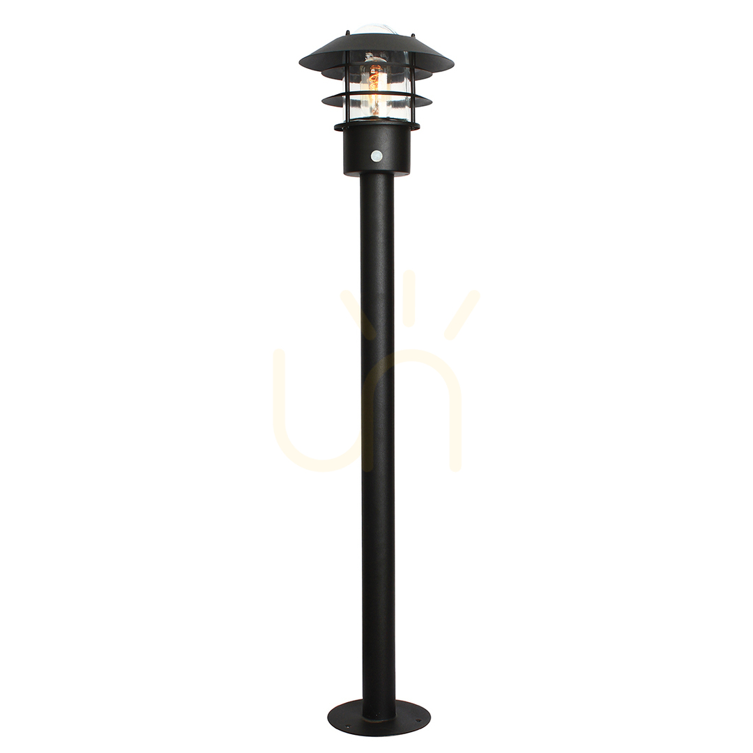 Check Helsingor PIR sensor garden pillar - 1 light source - Black Elstead Helsingor PIR sensor garden pillar - 1 light source - Black Elstead