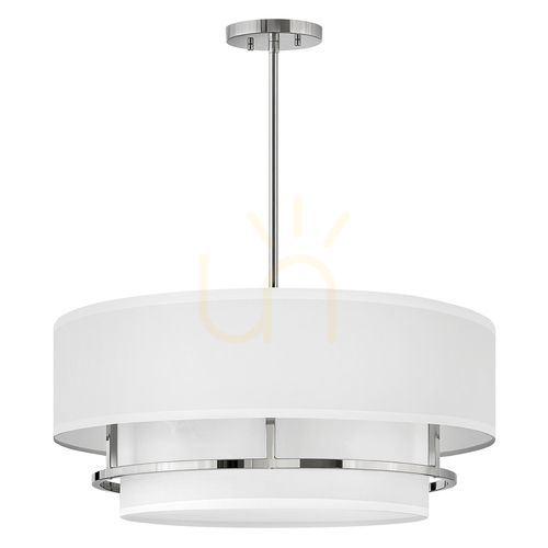 Check Graham Duo-Mount Pendant / Semi-Flush - 4 Light E14 - Polished Nickel Elstead