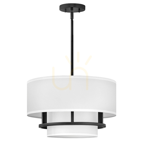 Check Graham Duo-Mount Pendant / Semi-Flush - 3 Light E14 - Black Elstead