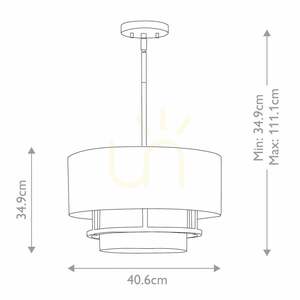 Graham Duo-Mount Pendant / Semi-Flush - 3 Light E14 - Black Elstead small 6