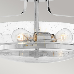 Elstead HARPER Semi-Flush Ceiling Light, 3 × E27, Polished Chrome, Seeded Glass, Ø36.6 cm small 3