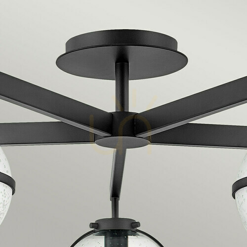 Check Hollis Semi-Flush Ceiling Light - 5 Lights - Black Elstead