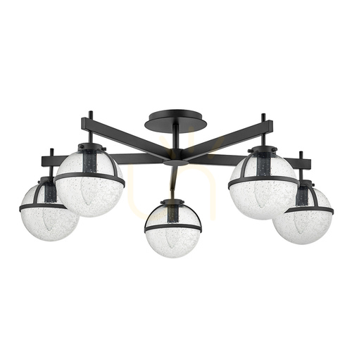 Check Hollis semi-plophone - 5 light sources - Black Elstead