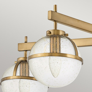 Hollis 5-light semi-flush ceiling light E14 – Heritage Brass, clear seeded glass – Hinkley / Elstead small 1