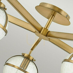 Hollis 5-light semi-flush ceiling light E14 – Heritage Brass, clear seeded glass – Hinkley / Elstead small 4