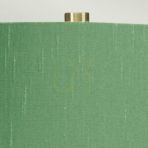 Isla Table Lamp with Okra Green Shade - 1 Light - White / Aged Brass Elstead small 1