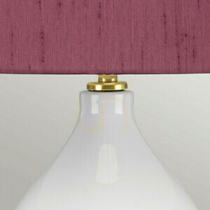 Isla Table Lamp with Bloom Purple Shade - 1 Light - White / Aged Brass Elstead small 2