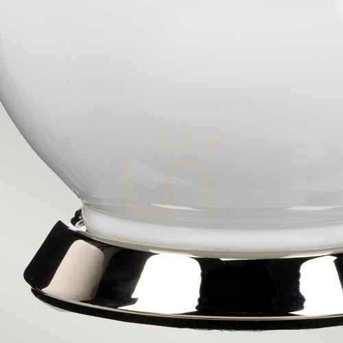 Check Isla Table Lamp - White Ceramic, Liberty Blue Shade, Polished Nickel Elstead
