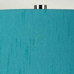 Elstead Isla E27 table lamp, white with teal shade and polished nickel small 1