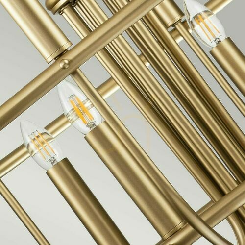 Check Capitol Hill chandelier - 12 light sources - Painted Natural Brass Elstead