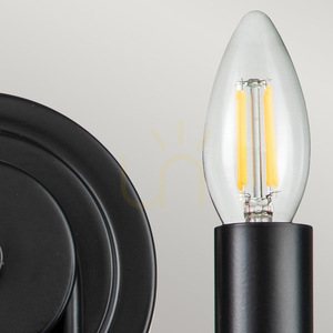 Capitol Hill wall lamp - 2 light sources - Black Elstead small 1