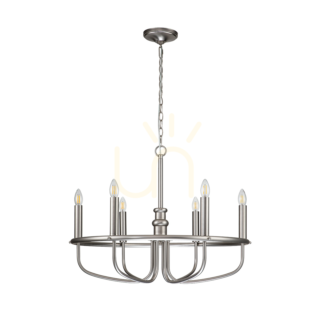 Check Capitol Hill chandelier - 6 light sources - Brushed nickel Elstead Capitol Hill chandelier - 6 light sources - Brushed nickel Elstead