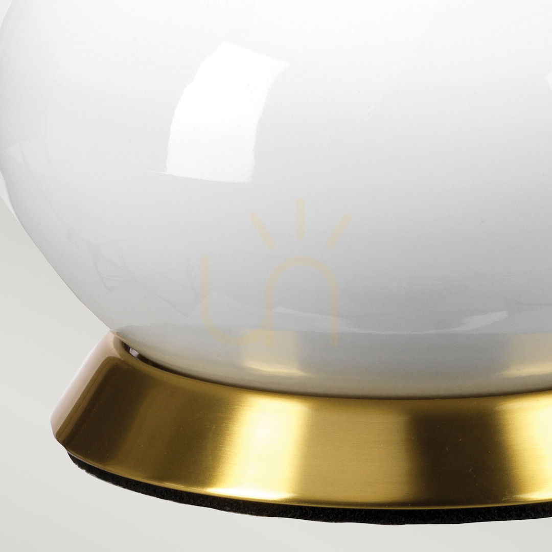 Display Milo table lamp - 1 light source - White / Aged brass Elstead Milo table lamp - 1 light source - White / Aged brass Elstead