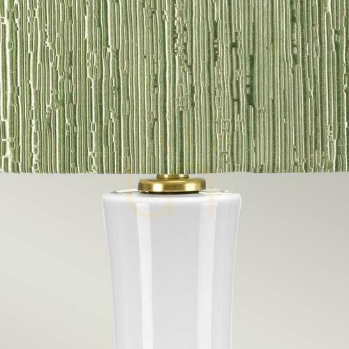 Check Milo table lamp - 1 light source - White / Aged Brass / Green shade Elstead