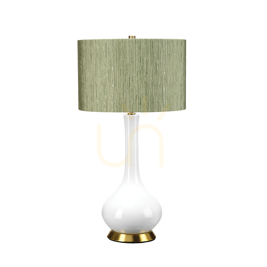 Check Milo table lamp - 1 light source - White / Aged brass Elstead Milo table lamp - 1 light source - White / Aged brass Elstead