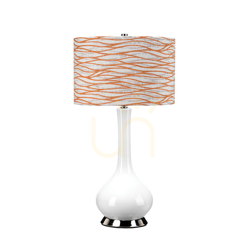 Check Milo table lamp - 1 light source - White / Polished Nickel Elstead