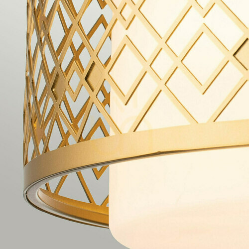 Check Ziggy Medium Flush Ceiling Light - 2 light sources - Lacquered Gold Elstead