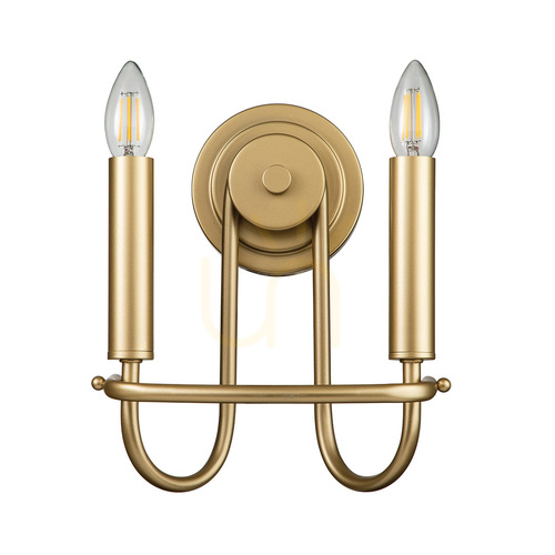 Check Capitol Hill wall lamp - 2 light sources - Natural brass Elstead
