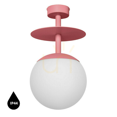 Check PLAAT B pink ceiling lamp / plafond with increased IP44 tightness