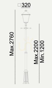 Norlys LONDON BIG 4125BL LED Garden Lantern Post, Black, Telescopic Pole 120–220 cm, 17.5 W, 4000 K small 1