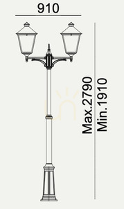 Garden / park lantern IP54 LONDON BIG 41248WH LED 2x9.5W 3000K white - premium NORLYS small 3