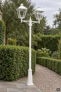 Garden / park lantern IP54 LONDON BIG 4131WH LED 2x13.4W 4000K white - premium NORLYS small 2