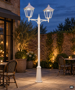 Garden / park lantern IP54 LONDON BIG 4131WH LED 2x13.4W 4000K white - premium NORLYS small 3