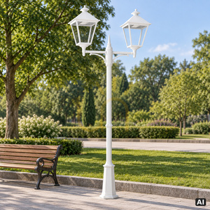 Garden / park lantern IP54 LONDON BIG 4131WH LED 2x13.4W 4000K white - premium NORLYS small 4
