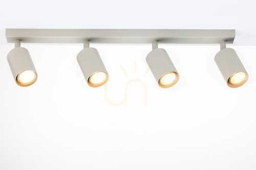 Check Sigma Zoom 4-Licht Deckenleuchte Grau-Beige GU10 60 cm 41516