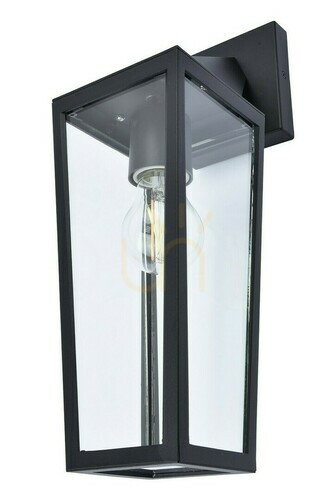 Check Outdoor Wall Lamp Lutec PINE Black Aluminum Glass 40W 5296602012