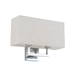 HOTEL MOOD wall light 2xE27 cream fabric shade 35.5 cm chrome 11784 Nowodvorski small 0