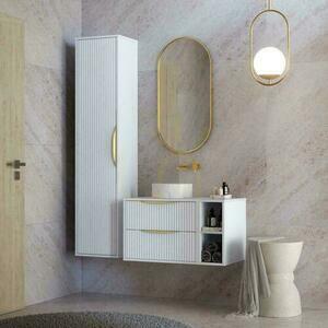 ANVERS Bathroom Cabinet White with Gold Handle small 7