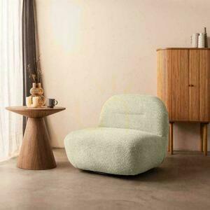 BOCHIC Armchair with Swivel Base, White, Boucle small 6
