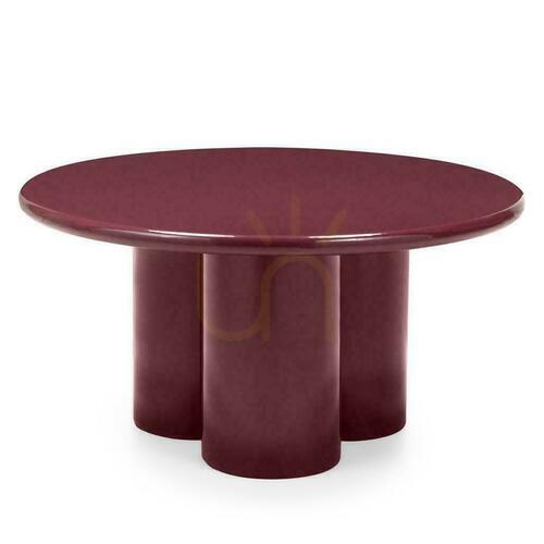 Check Coffee Table 80 cm BURGUN Maroon with glossy finish
