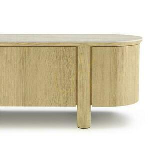 CECILE TV Cabinet Natural Oak, Travertite Top small 8