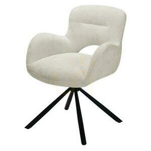 Set of 2 COZAL Swivel Chairs Light Beige with Black Legs small 1