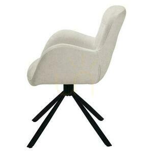 Set of 2 COZAL Swivel Chairs Light Beige with Black Legs small 2