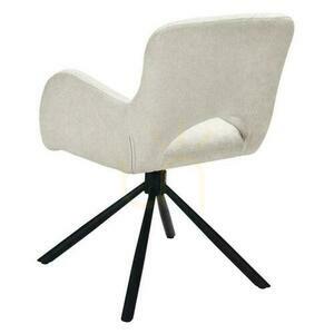 Set of 2 COZAL Swivel Chairs Light Beige with Black Legs small 3